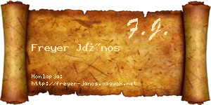 Freyer János névjegykártya