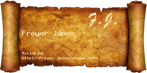 Freyer János névjegykártya